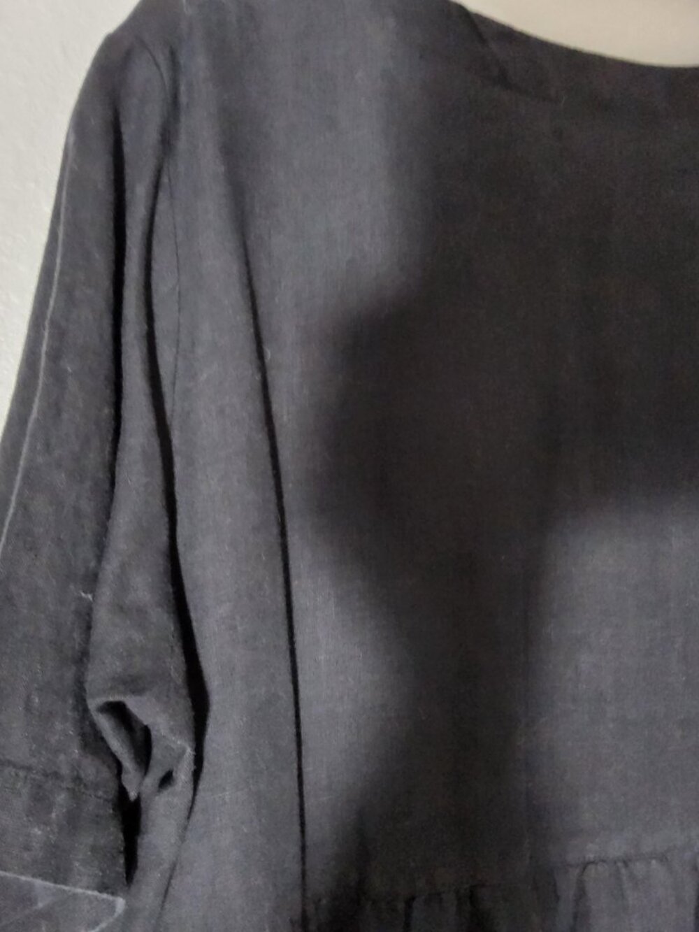 NWT Gudrun Sjoden Black Swedish Linen Button Front Midi Dress XL NEW - Picture 6 of 8